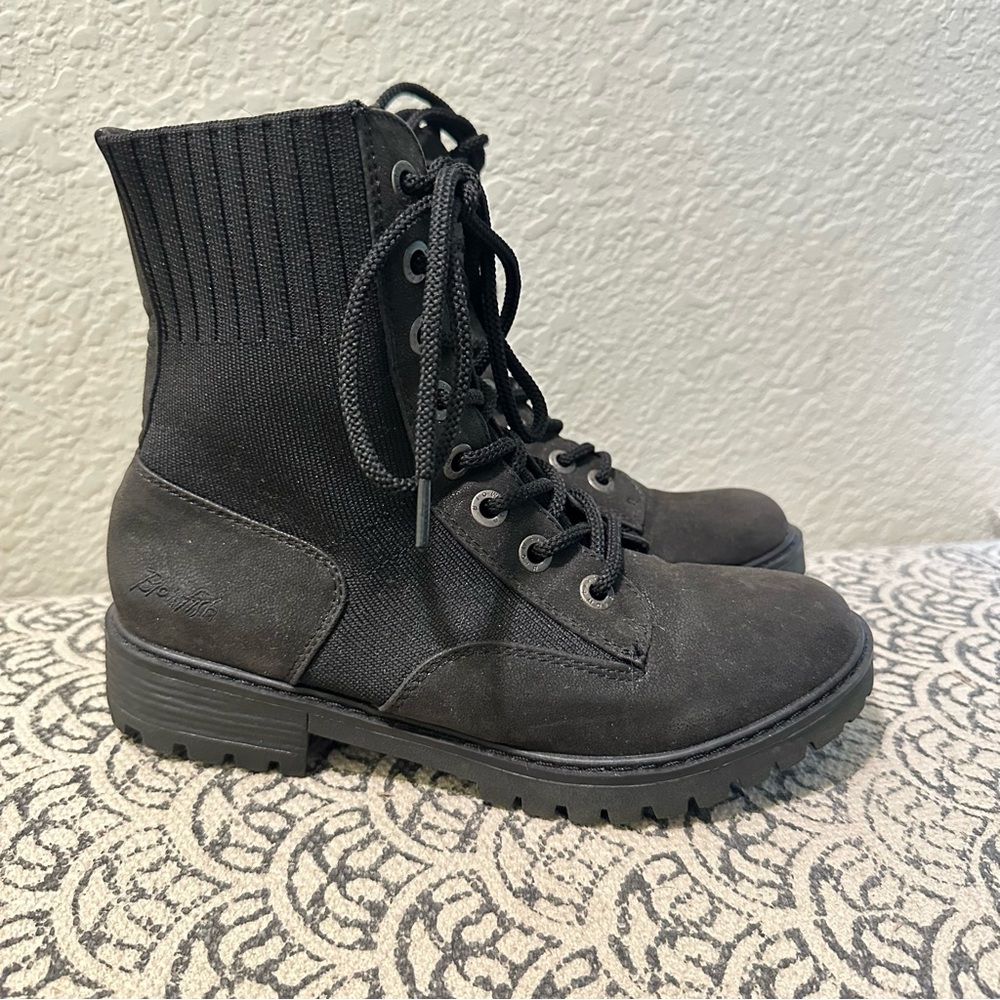 Blowfish Black Lace-Up Combat Boots